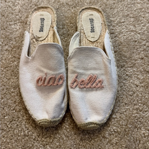 Soludos Cream Espadrille Mules - Picture 2 of 3